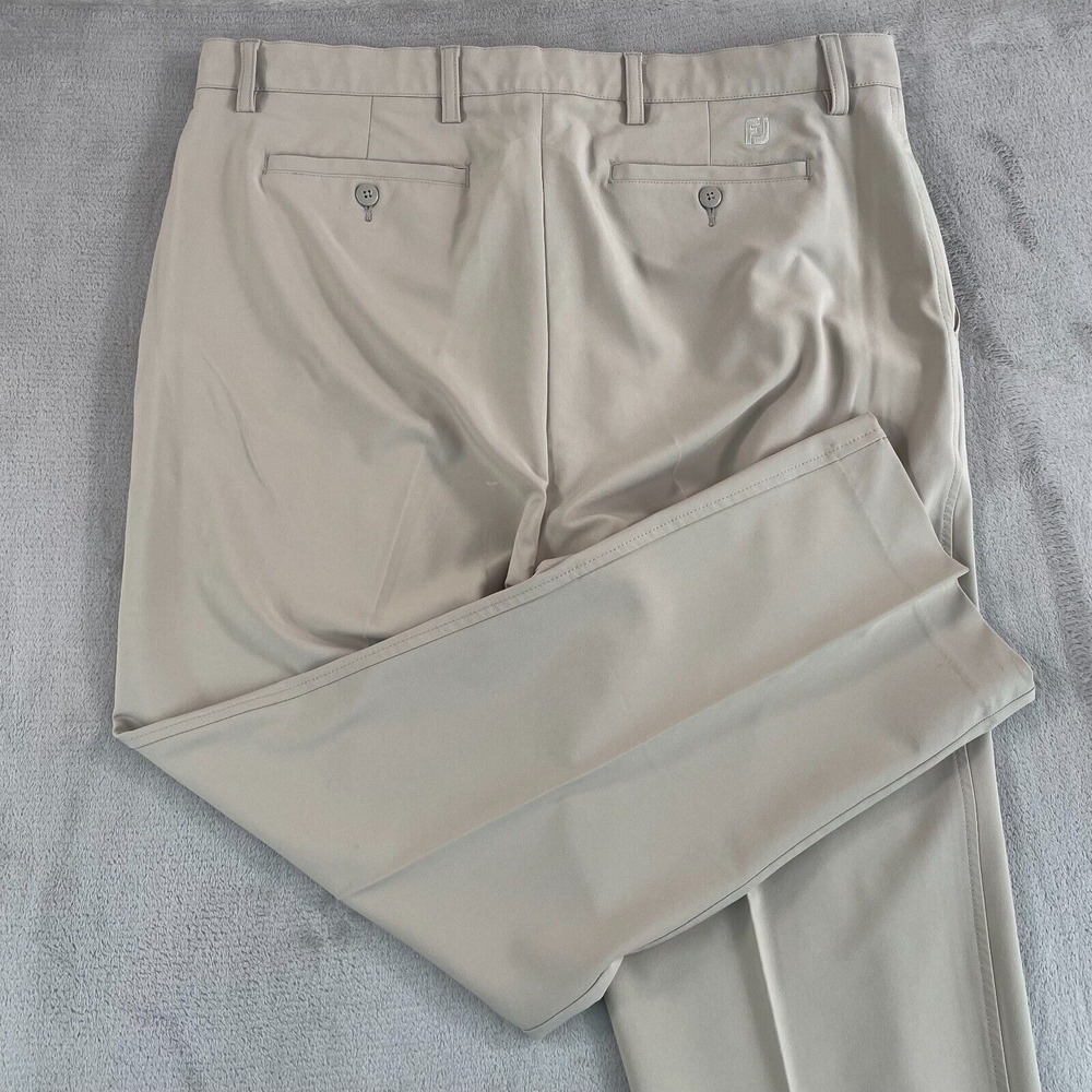 FootJoy FJ Performance Golf Pants Men 38x30 Beige Stretch Straight Leg